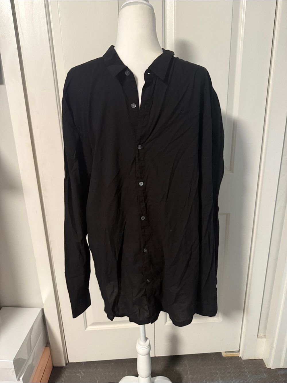 James Perse Black Long-Sleeve Button-Down Shirt